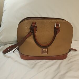 Dooney & Bourke Tan Zip Zip  Dome Satchel